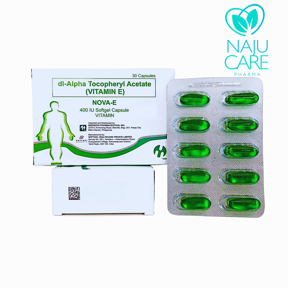 dl-Alpha Tocopheryl Acetate (Vitamin E) E-Nova 400 IU Softgel Capsule 1 BOX