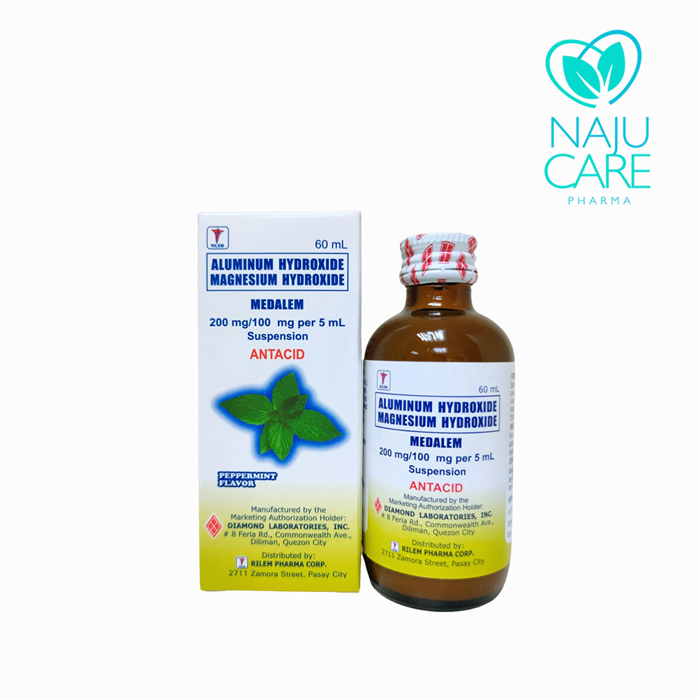 ALUMINUM HYDROXIDE MAGNESIUM HYDROXIDE 200mg/100mg/5ml 120ml Suspension (Medalem)