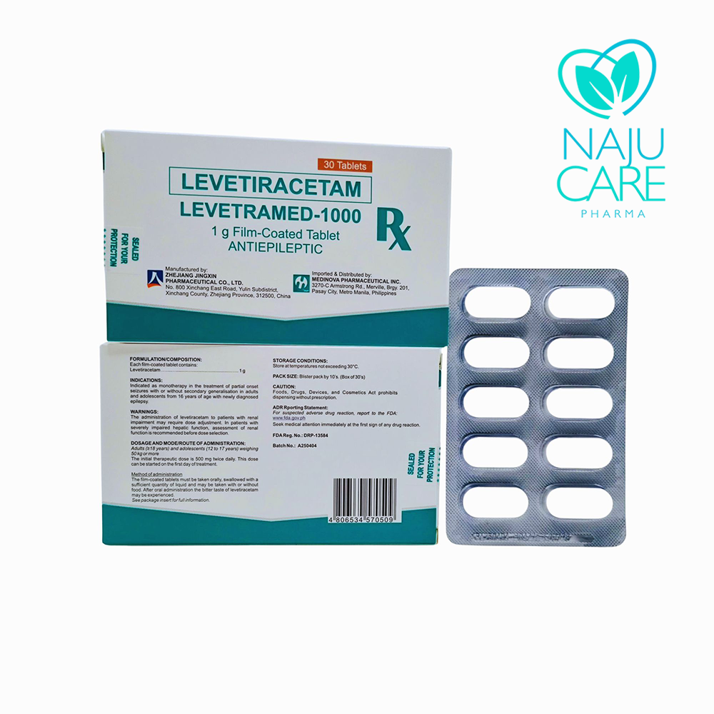 Levetiracetam Levetramed-1000 1g Film-Coated Tablet 1 BOX