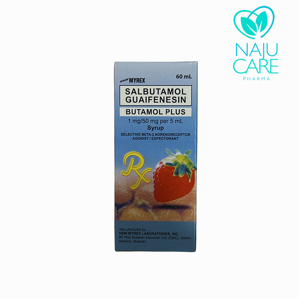 SALBUTAMOL+GUAIFENESIN 1mg/50mg - 60ml syrup (Butamol Plus)