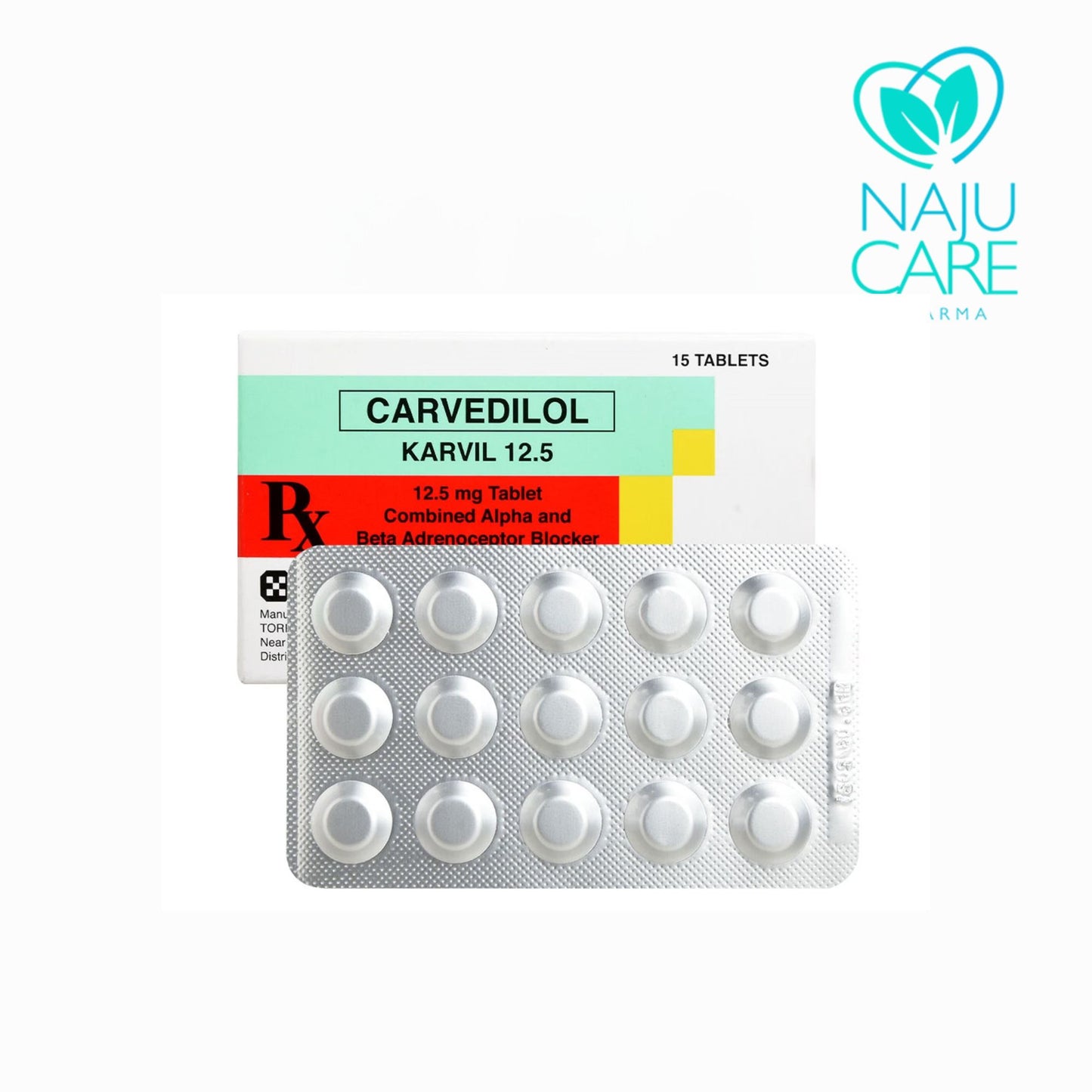 CARVEDILOL 12.5MG TABLET (KARVIL 12.5) 15 TABLETS
