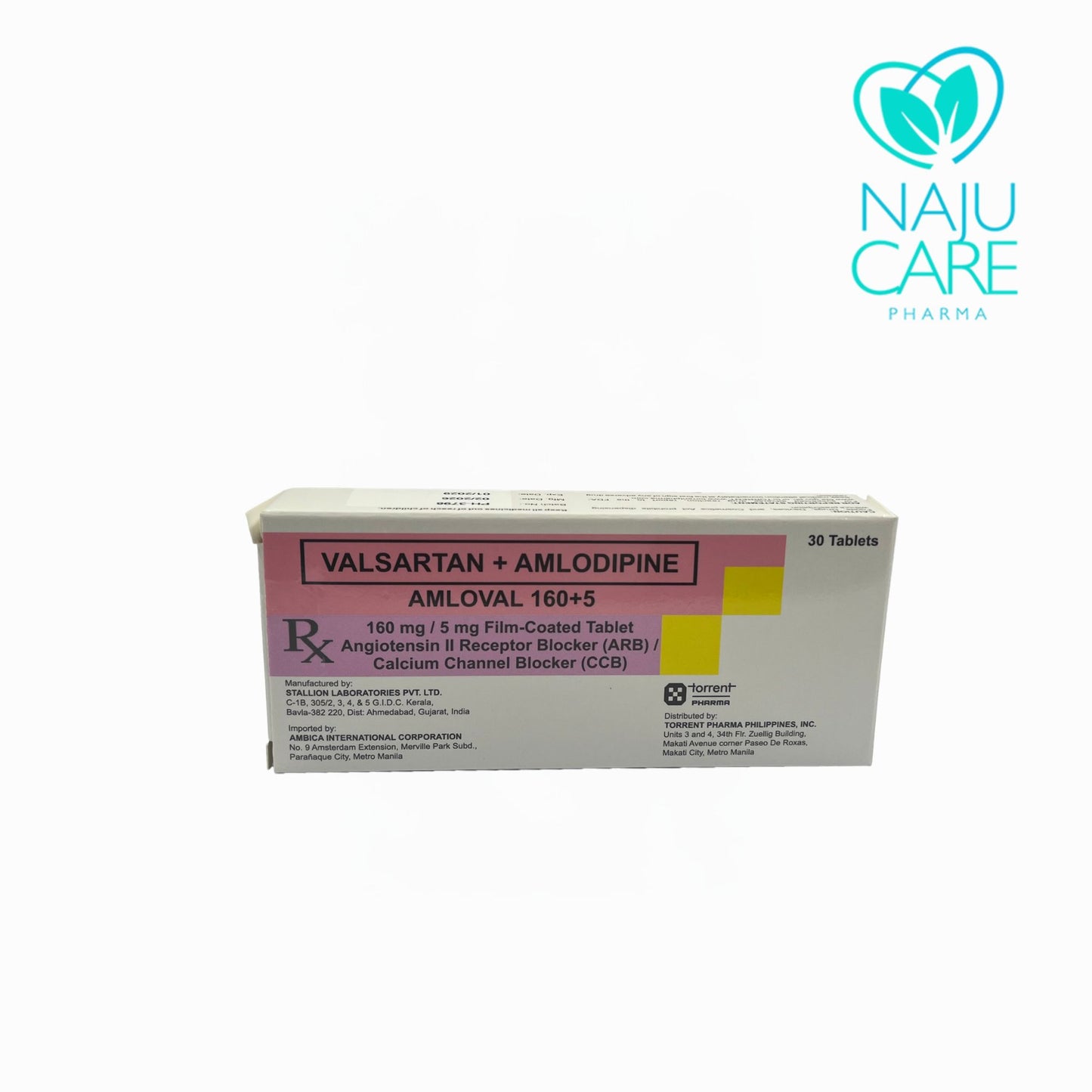 VALSARTAN + AMLODIPINE 160mg/5mg Film-coated tablet (Amloval 160+5)