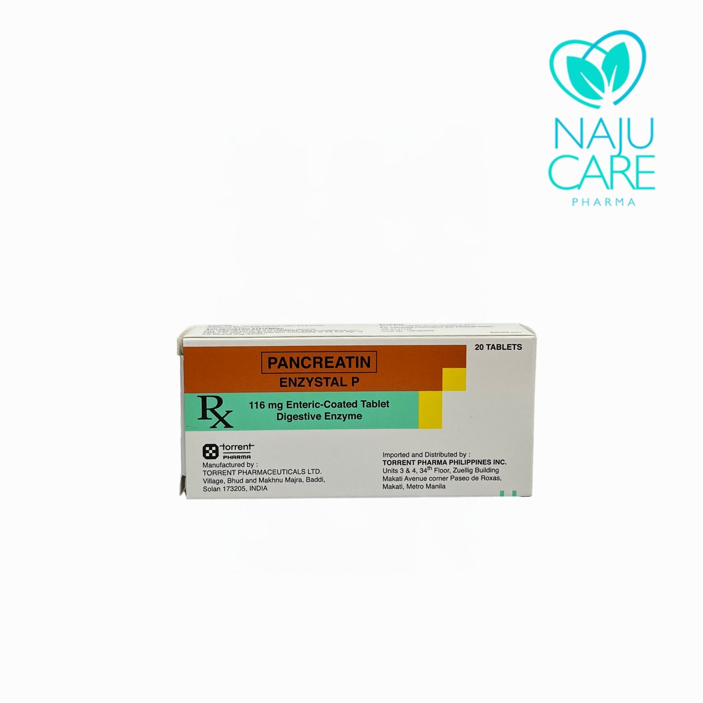 PANCREATIN 116MG ENTERIC-COATED TABLET (ENZYSTAL) 20 TABLETS