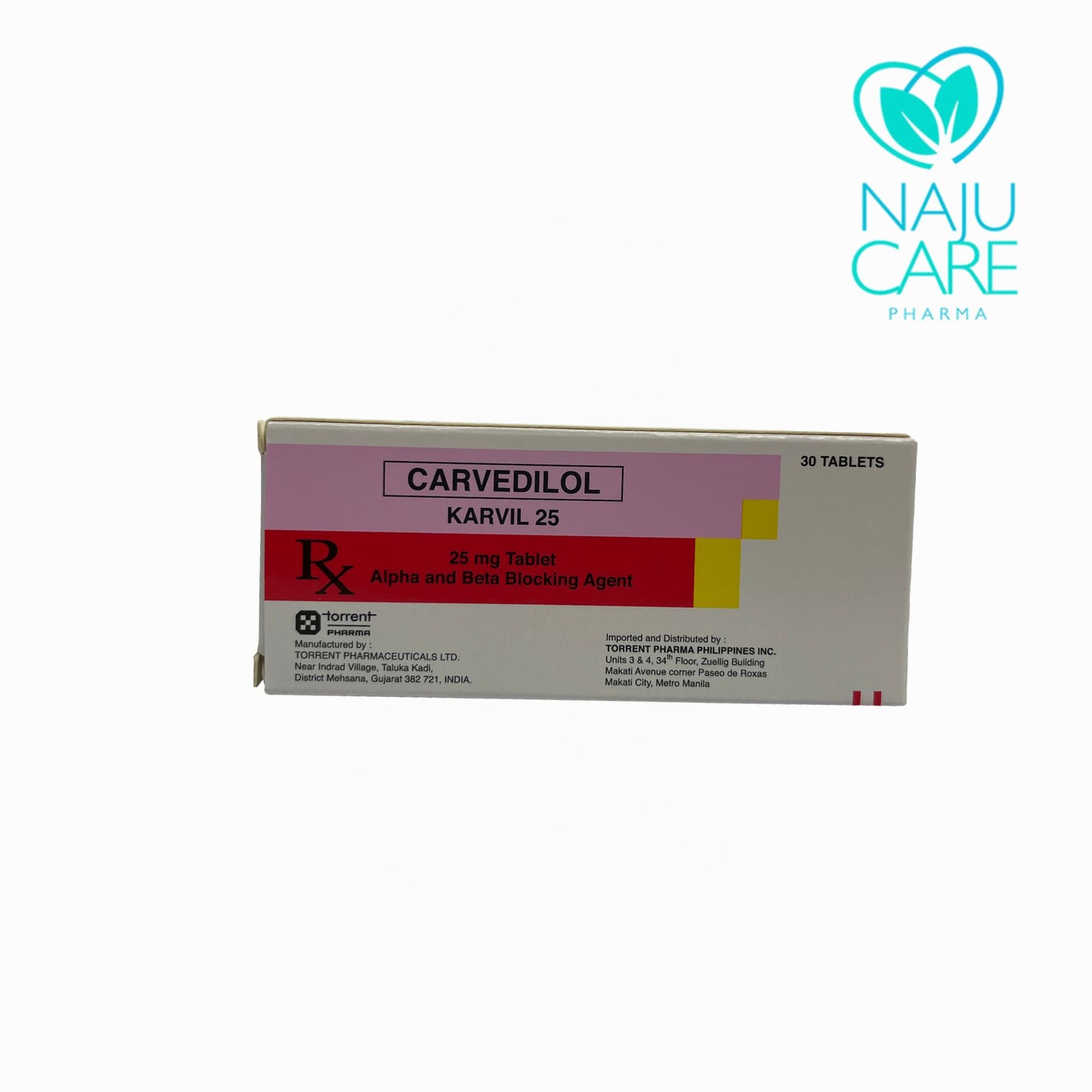 CARVEDILOL 25MG TABLET (KARVIL 25) 30 TABLETS
