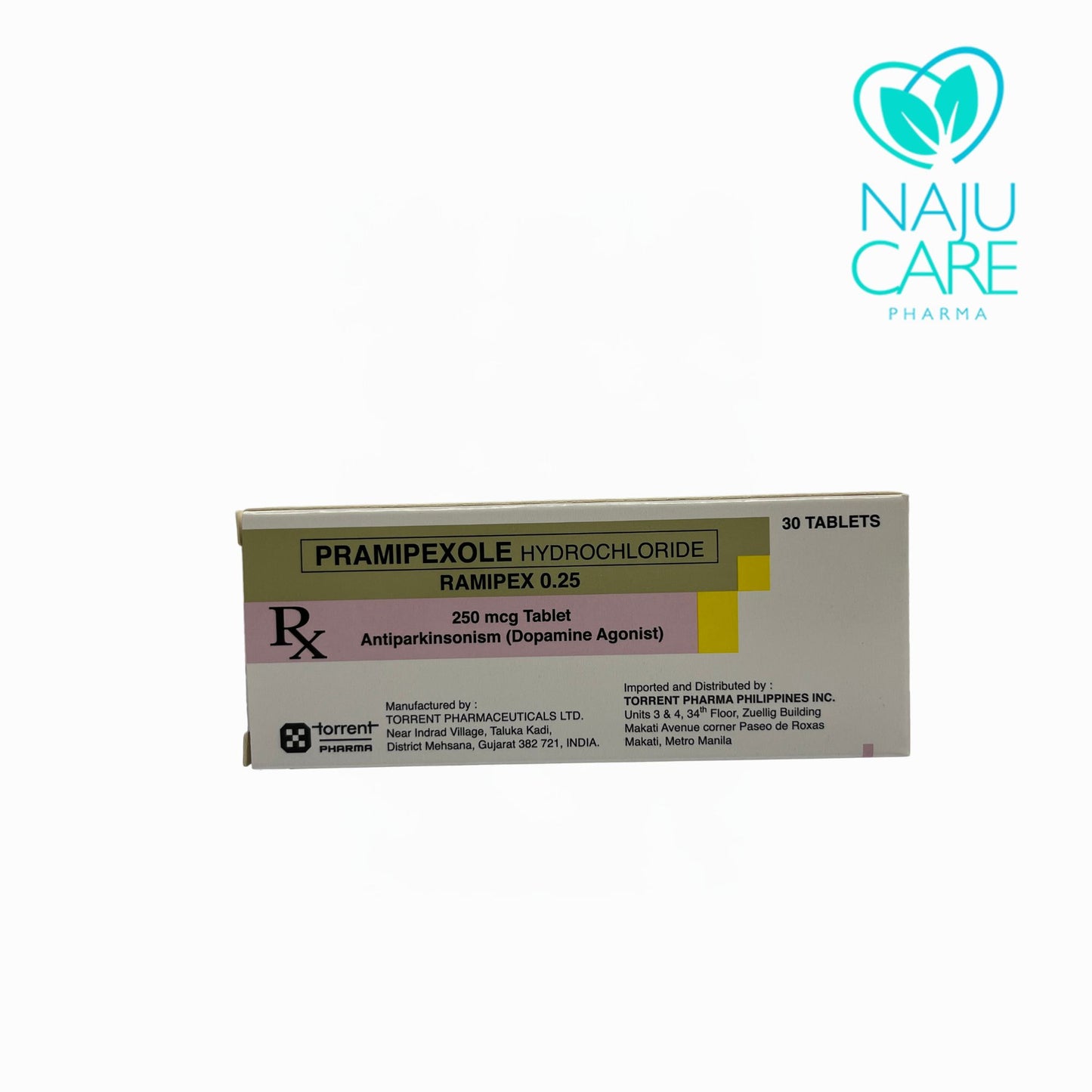 PRAMIPEXOLE HYDROCHLORIDE 250MG (RAMIPEX) 30 TABLETS
