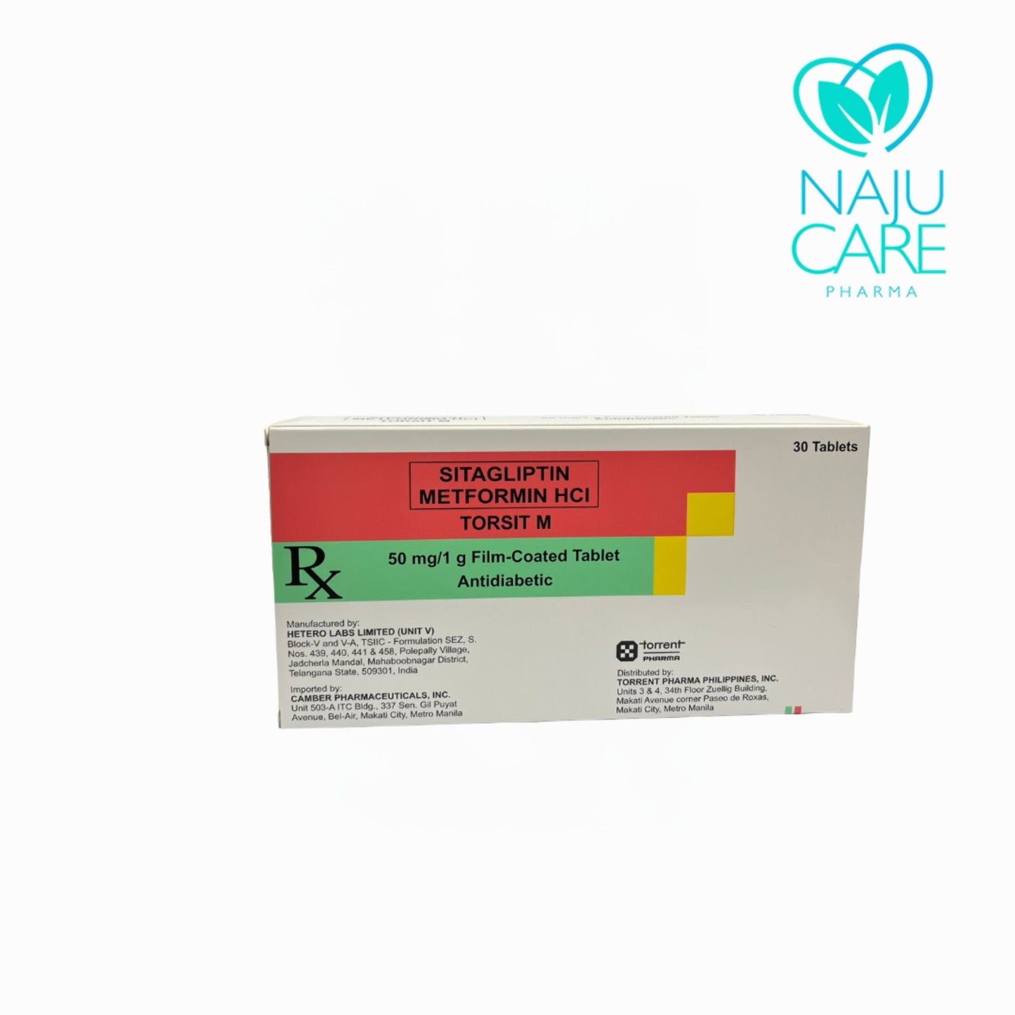 SITAGLIPTIN METFORMIN HCI 50MG/1GRAM FILM-COATED TABLET (TORSIT M) 30 TABLETS
