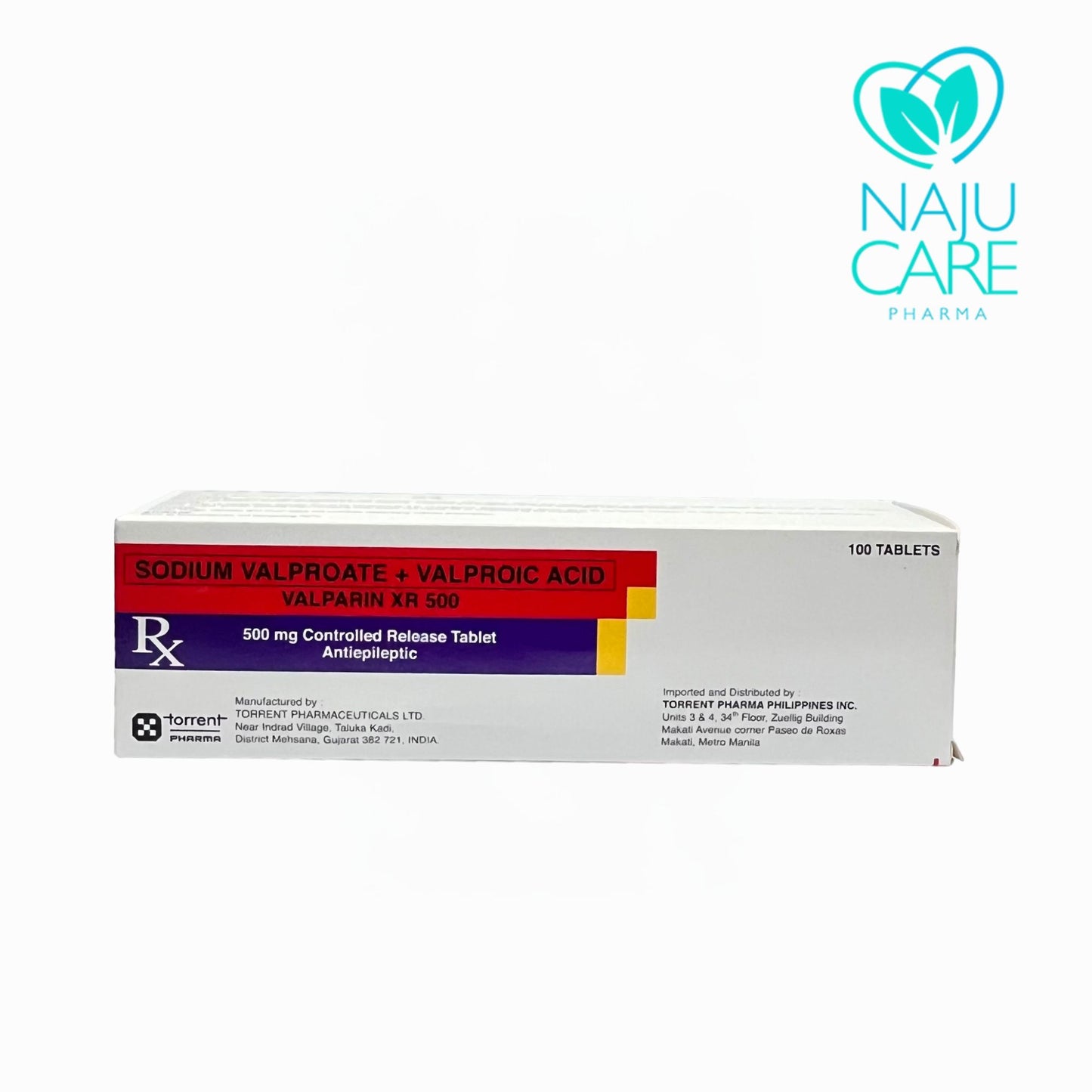 SODIUM VALPROATE + VALPROIC ACID 500 TABLET (VALPARIN XR 500) 100 TABLETS