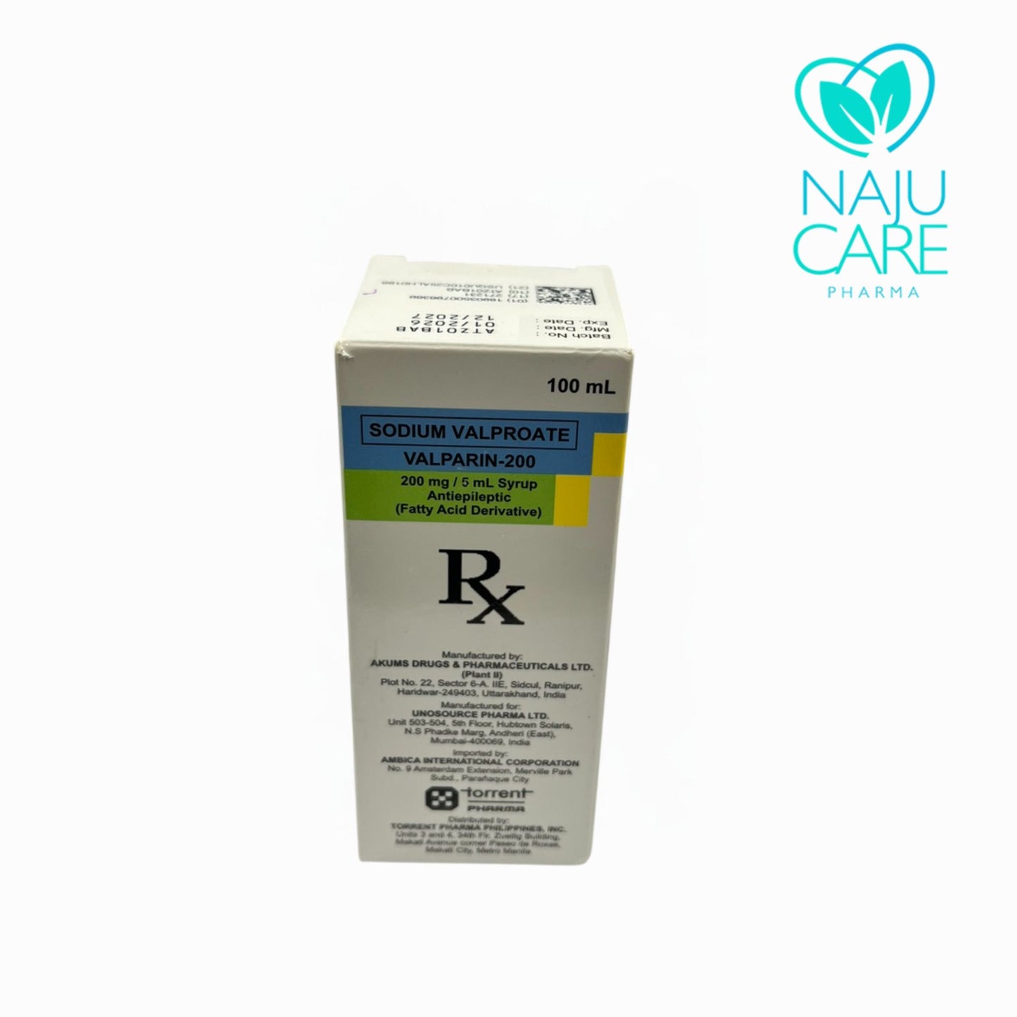 SODIUM VALPROATE 200MG/5ML SYRUP (VALPARIN-200) 100ML