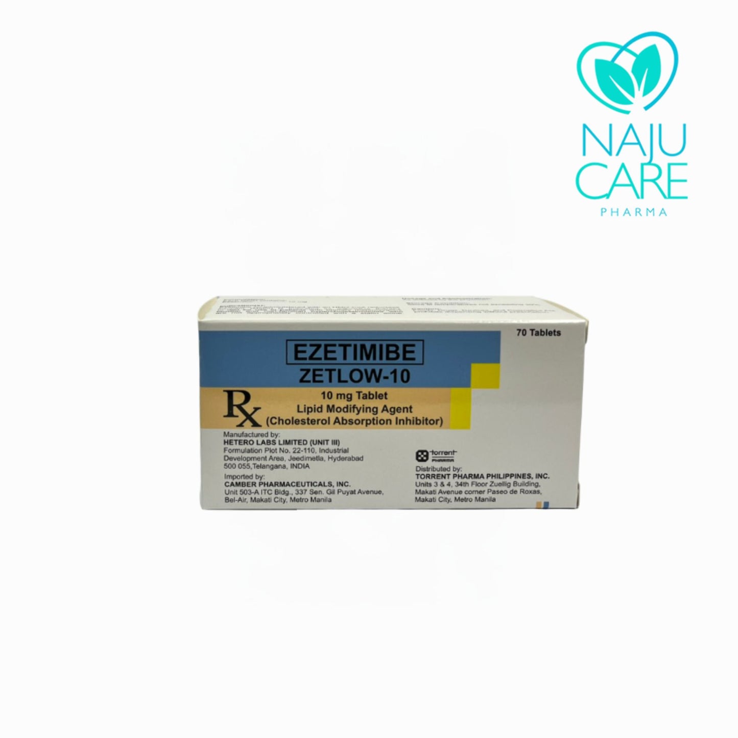 EZETIMIBE 10MG TABLET (ZETLOW-10) 70 TABLETS