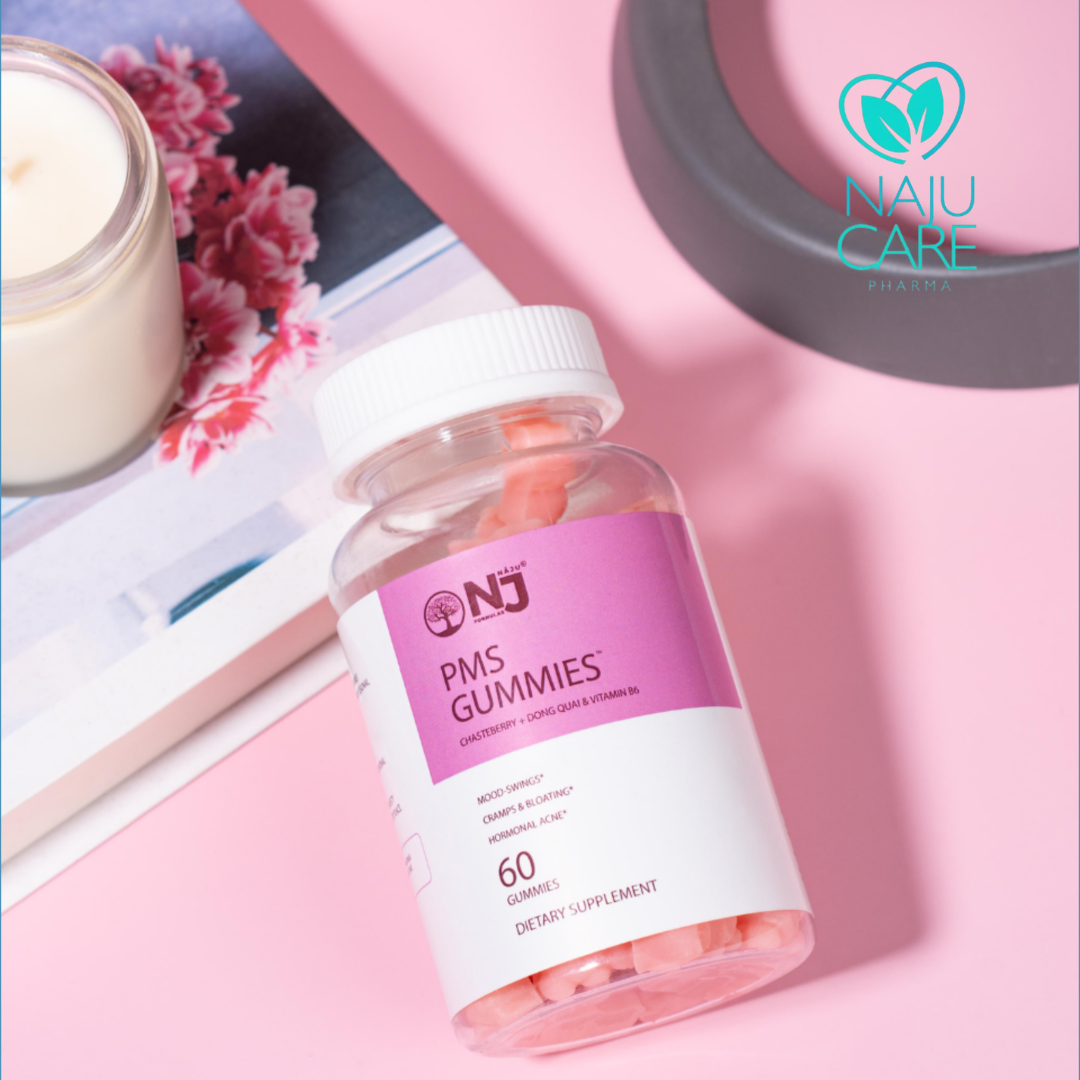 NAJU PMS Gummies – Chasteberry + Dong Quai + Vitamin B6 Blend