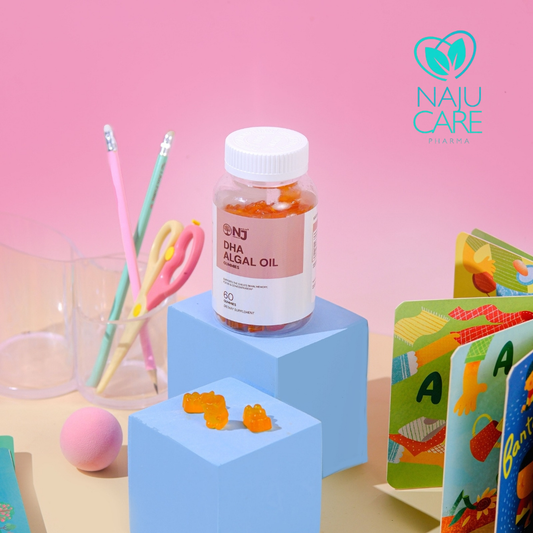 NAJU DHA Algae Oil – Plant-Based Omega-3 Supplement for Kids (60 Gummies)