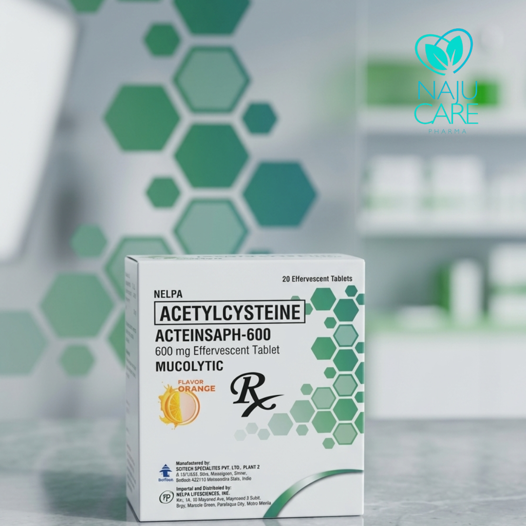 ACETYLCYSTEINE 600mg/ Effervescent Tab (Acteinsaph-600)