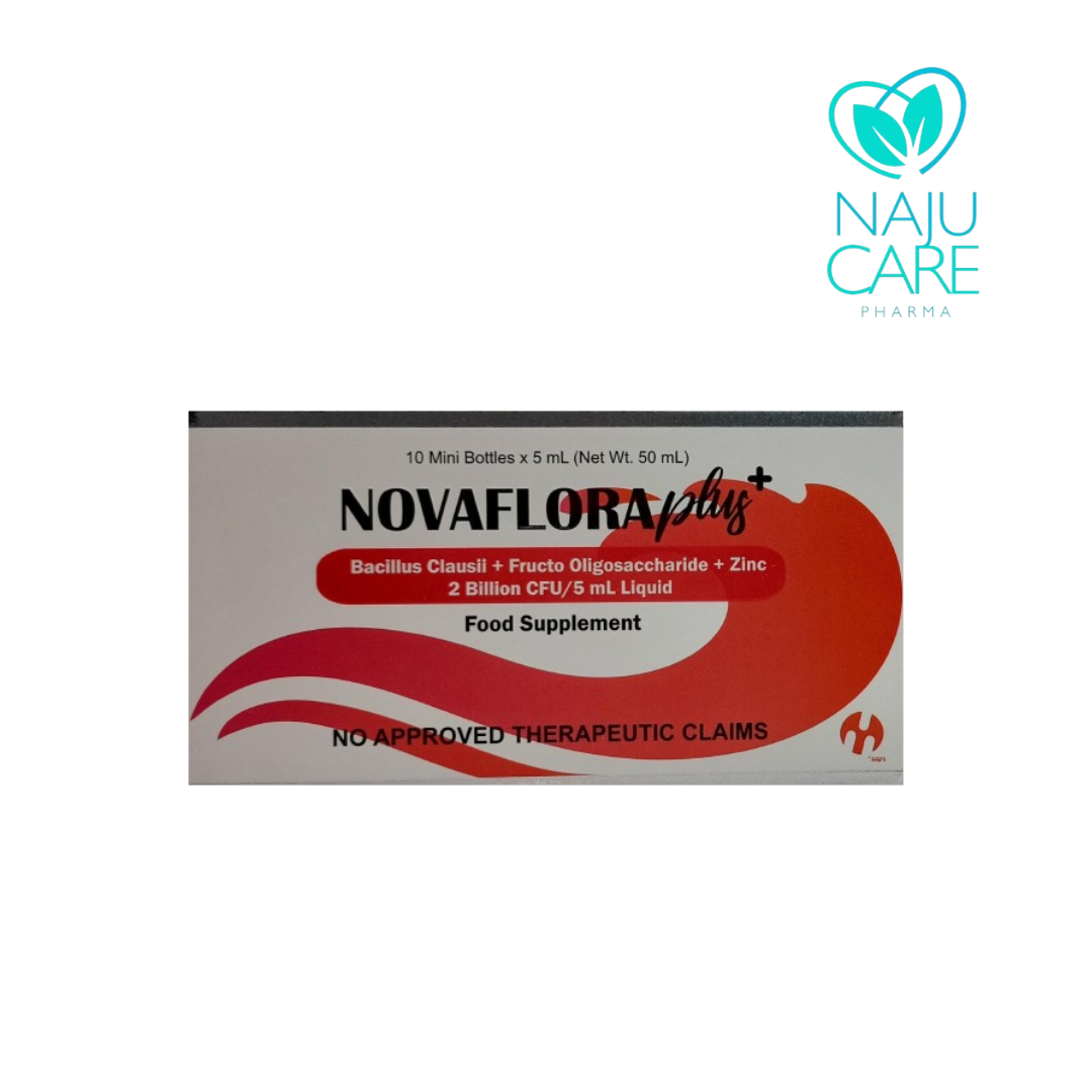 BACILLUS CLAUSII + FRUCTO OLIGOSACCHARIDE+ ZINC 2 BILLION CFU/5ml Liquid (Novaflora Plus)