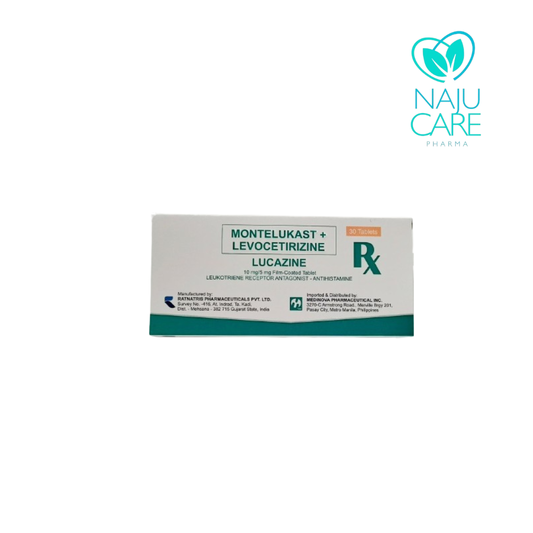 MONTELUKAST + LEVOCETIRIZINE 10mg/5mg Film Coated Tablet (LUCAZINE)
