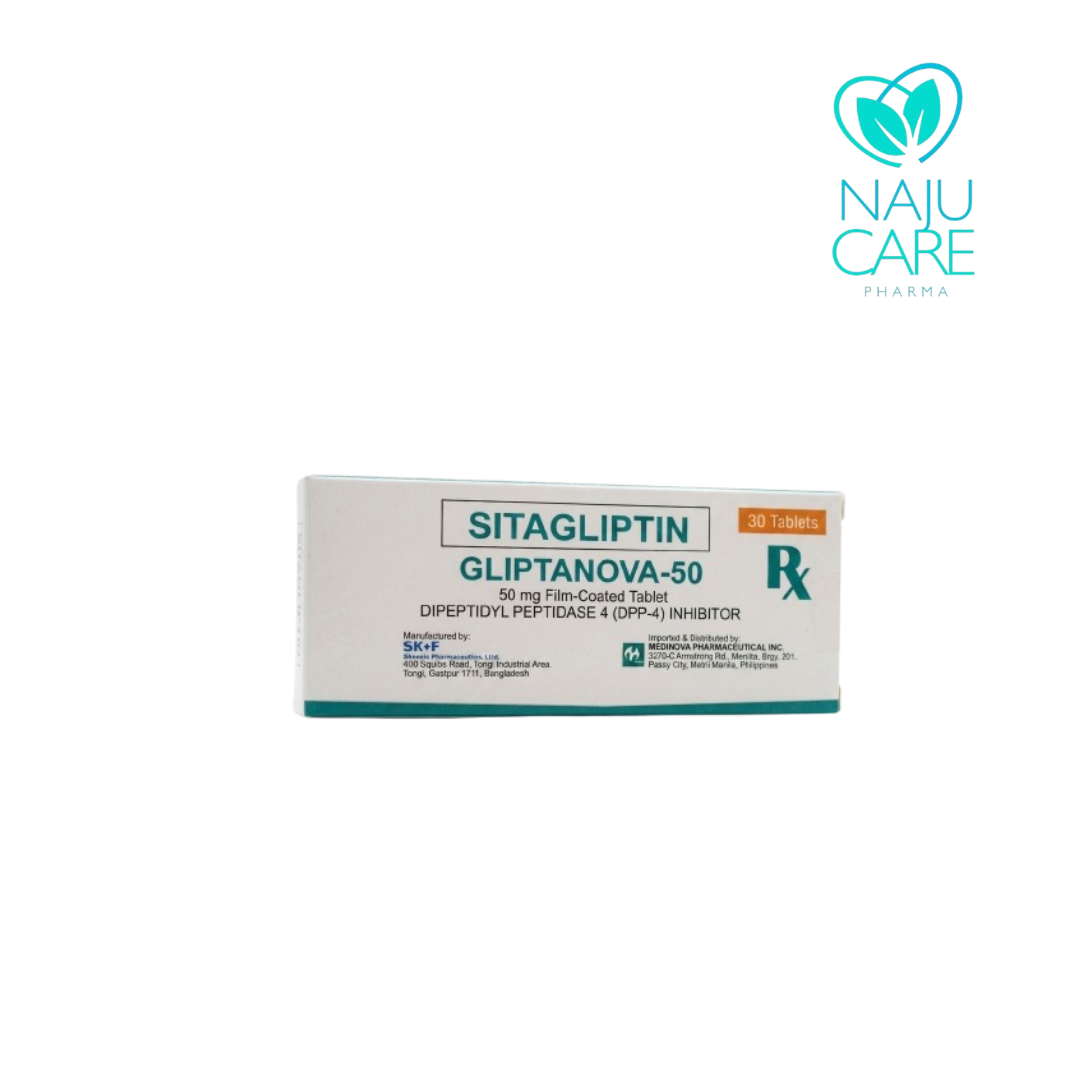 SITAGLIPTIN 50mg Film Coated Tablet (Gliptanova-50)