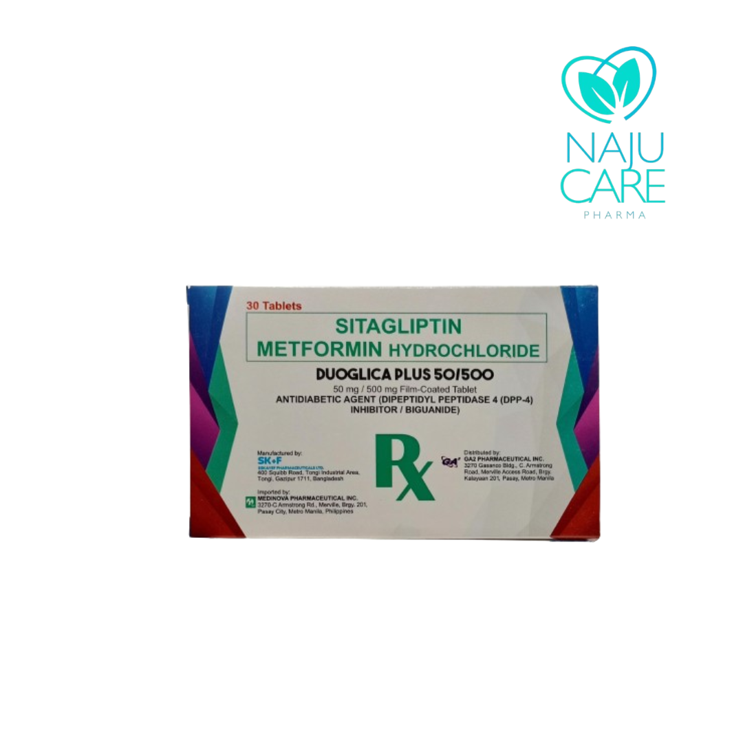 SITAGLIPTIN METFORMIN Hydrochloride 50mg/500mg Film Coated Tablet (DUOGLICA PLUS 50/500)