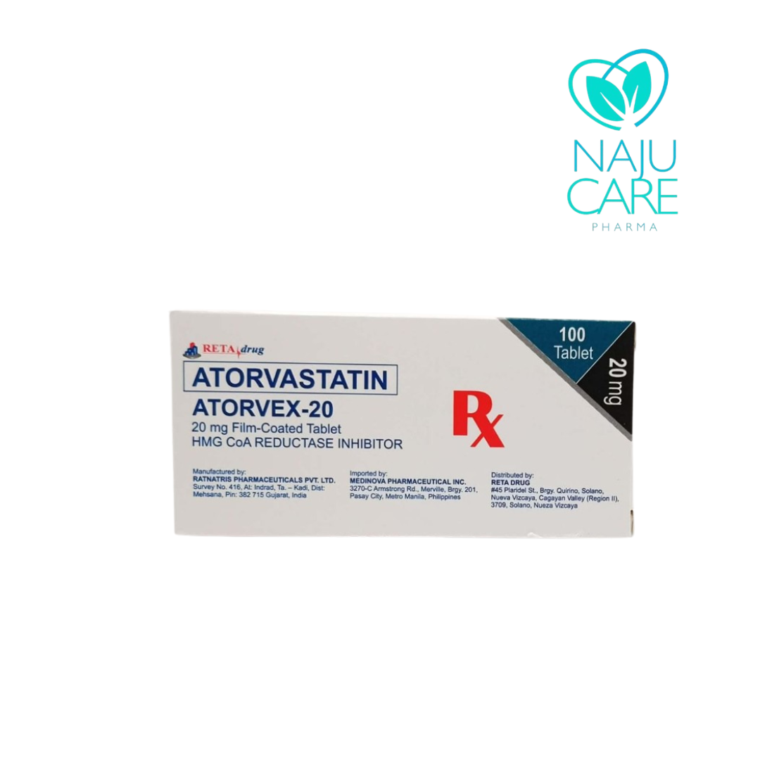 ATORVASTATIN 20mg Film coated Tablet (Atorvex-20)