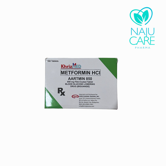 Metformin HCI Aartmin 850 850mg Tablet 1 BOX