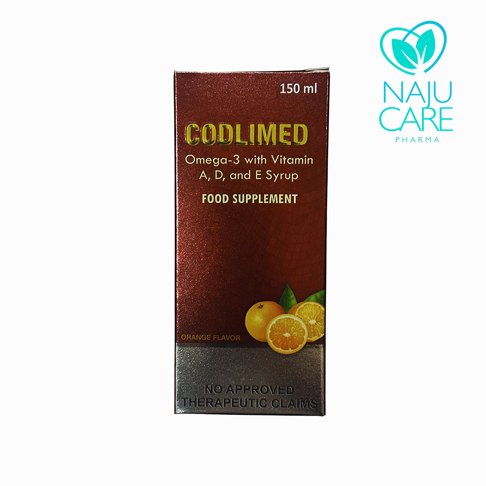 Omega-3 with Vitamin A, D and E Codlimed Food Supplement Syrup 1 BOX
