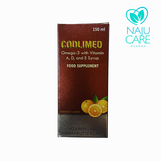 Omega-3 with Vitamin A, D and E Codilmed Food Supplement Syrup 1 BOX