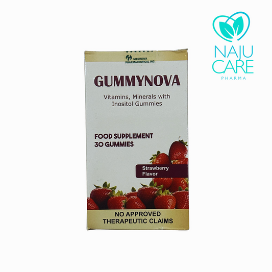 Vitamins, Minerals with Inositol Gummies Gummynova Strawberry Flavour 30's 1 BOX
