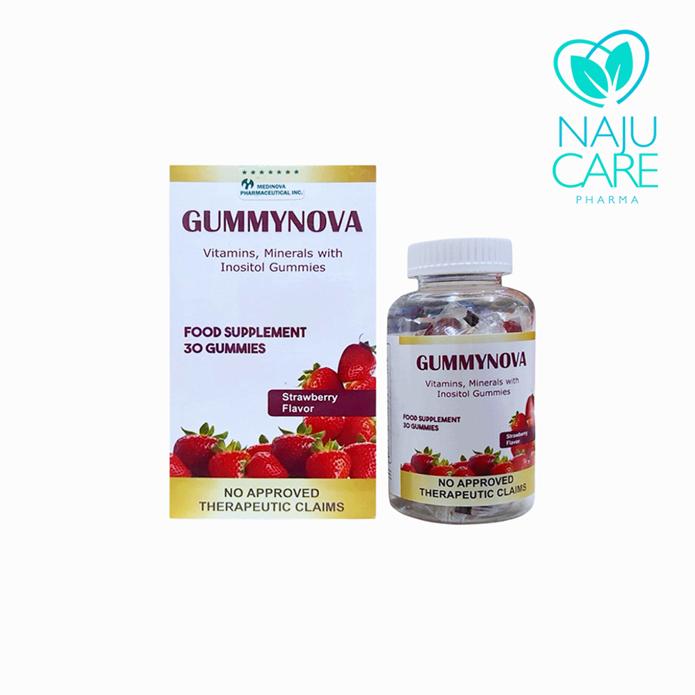 Vitamins, Minerals with Inositol Gummies Gummynova Strawberry Flavour 30's 1 BOX
