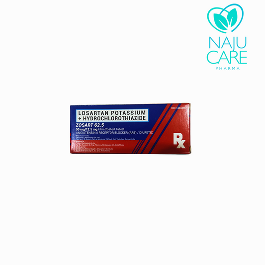 Losartan + Hydrochlorothiazide Zosart 50mg/12.5mg Tablet 1 BOX