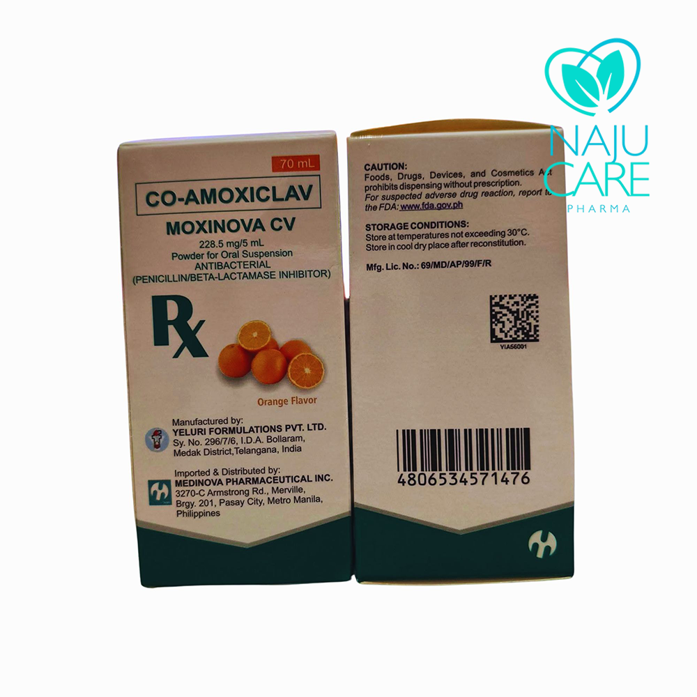 CO-AMOXICLAV 228.5MG/5ML ORAL SUSPENSION 70ML (Moxinova CV)