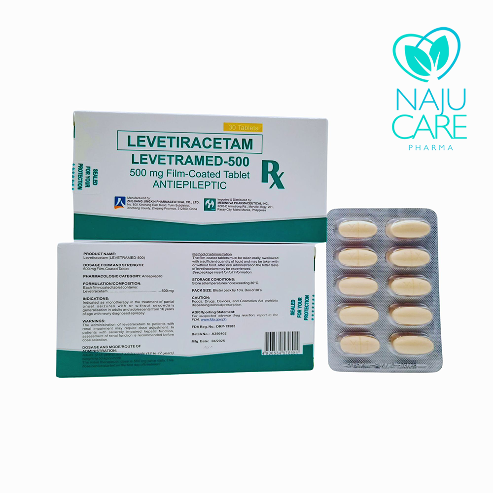 Levetiracetam Levetramed-500 500mg Film-Coated Tablet 1 BOX