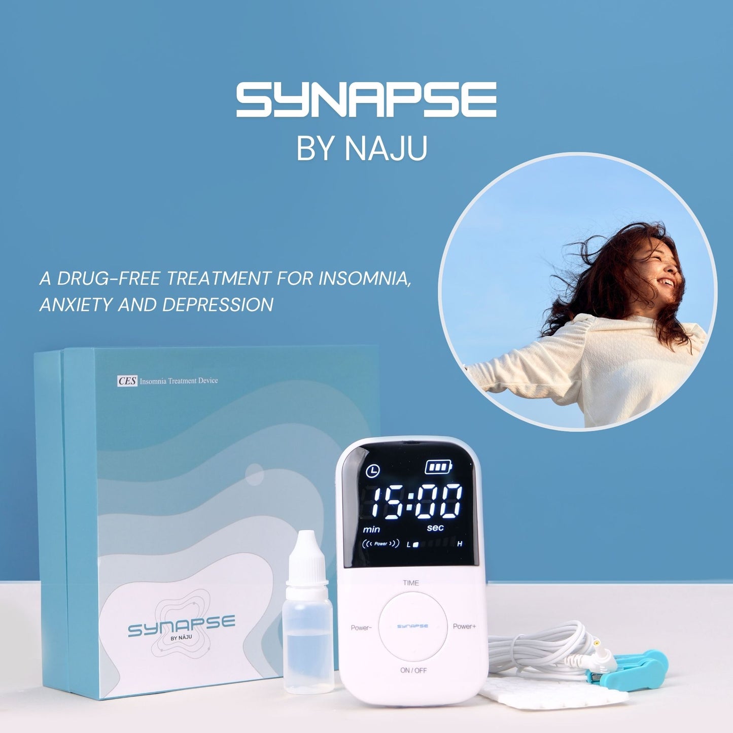Synapse Device CES Stimulate the brain and promote relaxation, Improved mood, and better sleep. Insomnia , Stress, Anxiety