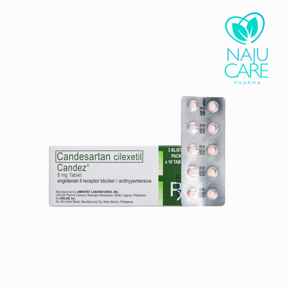 CANDESARTAN CILEXETIL 8mg/Tab (Candez)