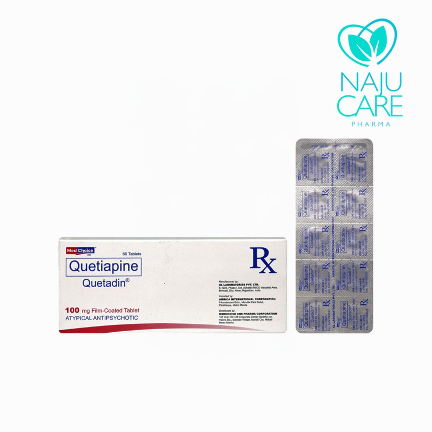 Quetiapine Quetadin 100mg Tablet