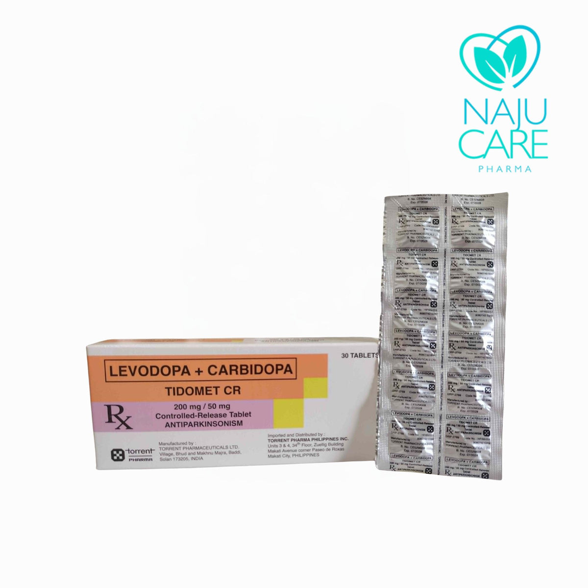 LEVODOPA+CARBIDOPA 200mg/50mg Controlled Release tablet (Tidomet CR)