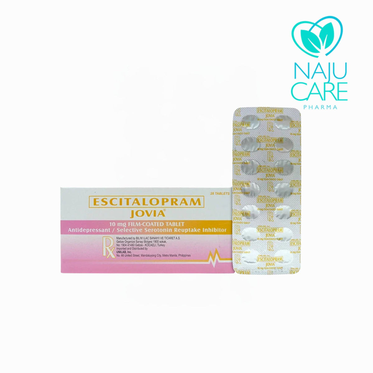 ESCITALOPRAM 10mg Film Coated Tablet (Jovia)