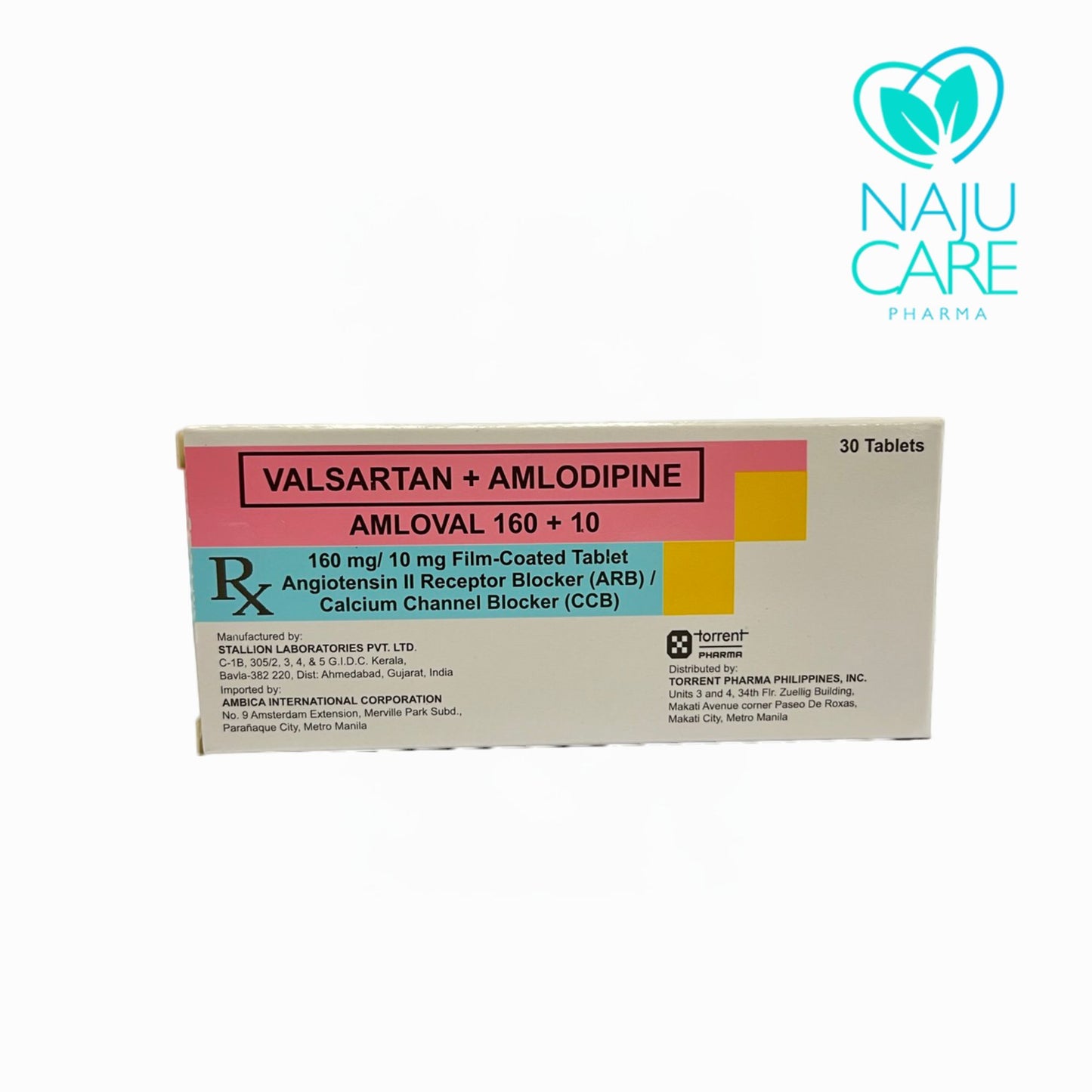 VALSARTAN + AMLODIPINE 160mg/10mg Film-coated tablet  (Amloval 160+10)