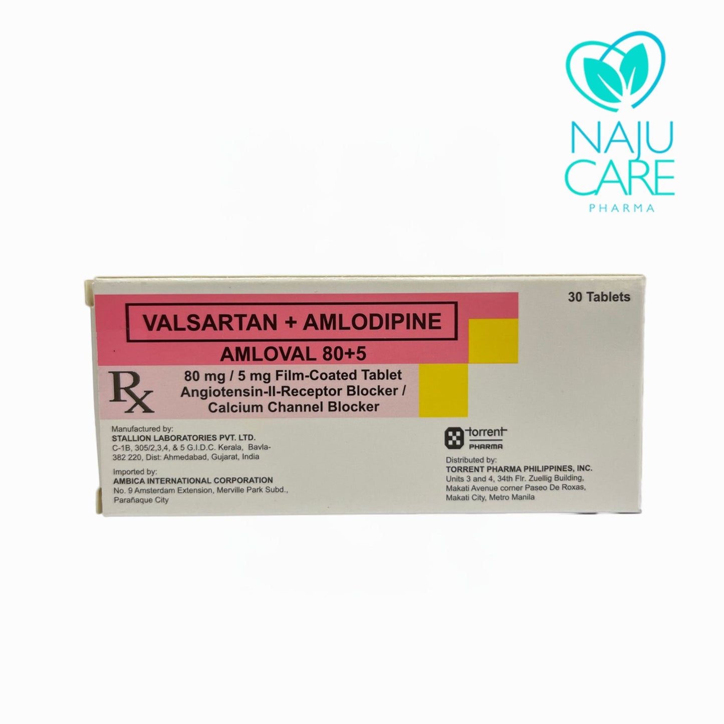 VALSARTAN + AMLODIPINE 80mg/5mg Film-coated tablet (Amloval 80+5)