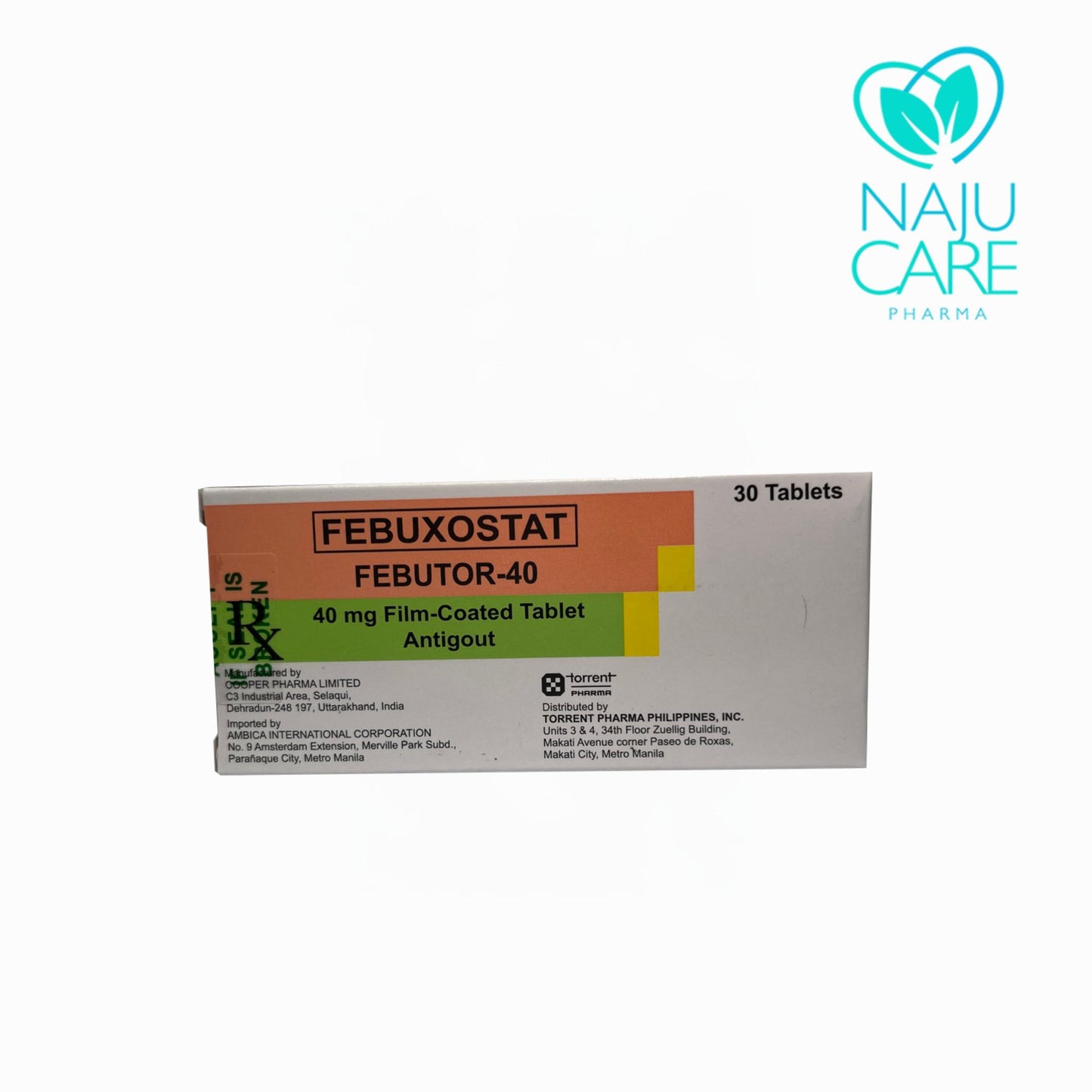 FEBUXOSTAT 40MG FILM-COATED TABLET (FEBUTOR) 30 TABLETS