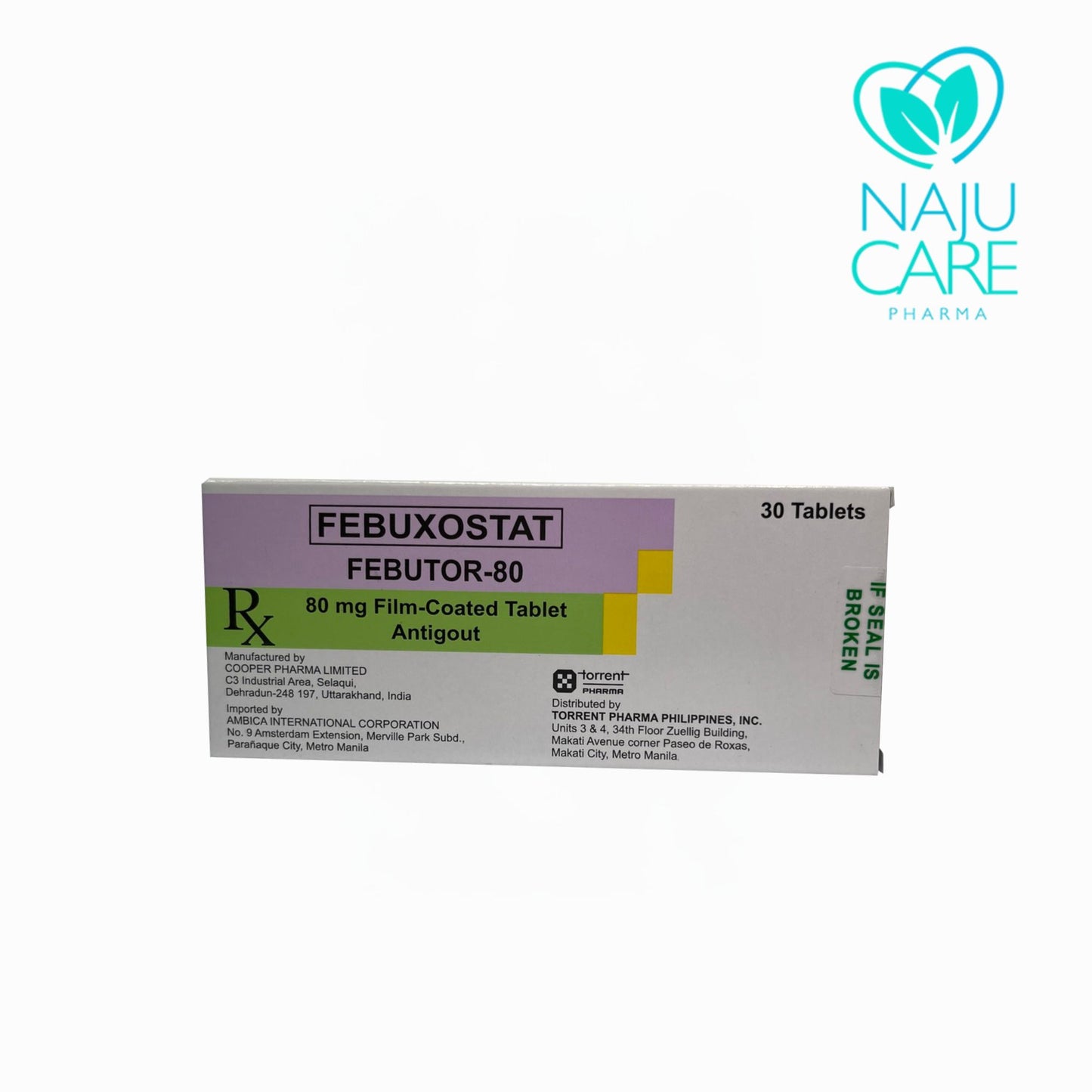 FEBUXOSTAT 80MG FILM-COATED TABLET (FEBUTOR) 30 TABLETS