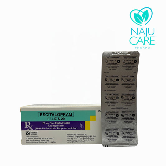 ESCITALOPRAM 20mg FILM-COATED TABLET (Feliz S 20)
