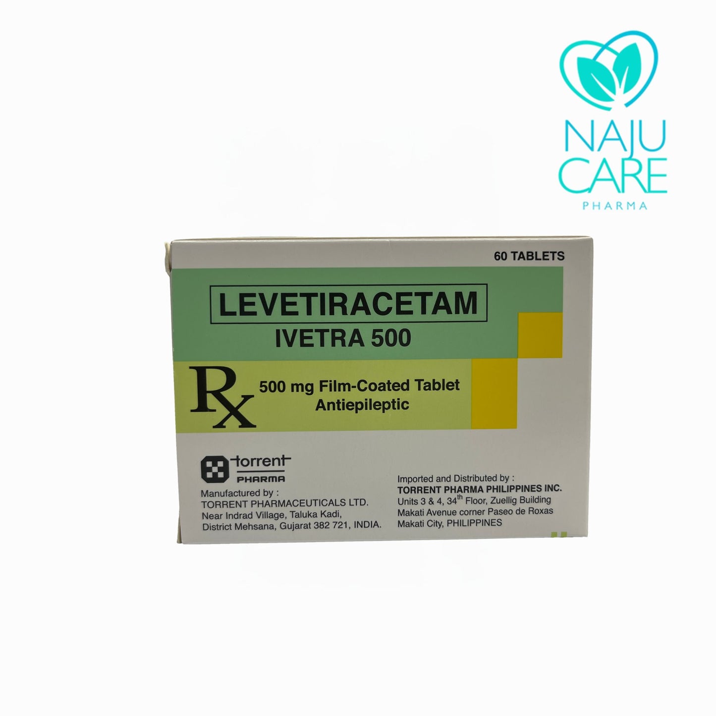 LEVETIRACETAM 500MG FILM-COATED TABLET (IVETRA-500) 60 TABLETS