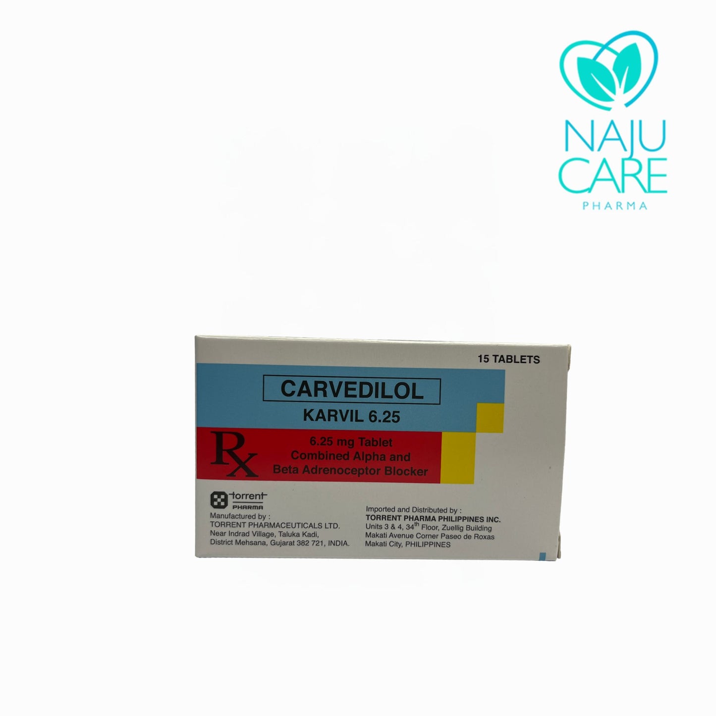 CARVEDILOL 6.25MG TABLET (KARVIL 6.25) 15 TABLETS