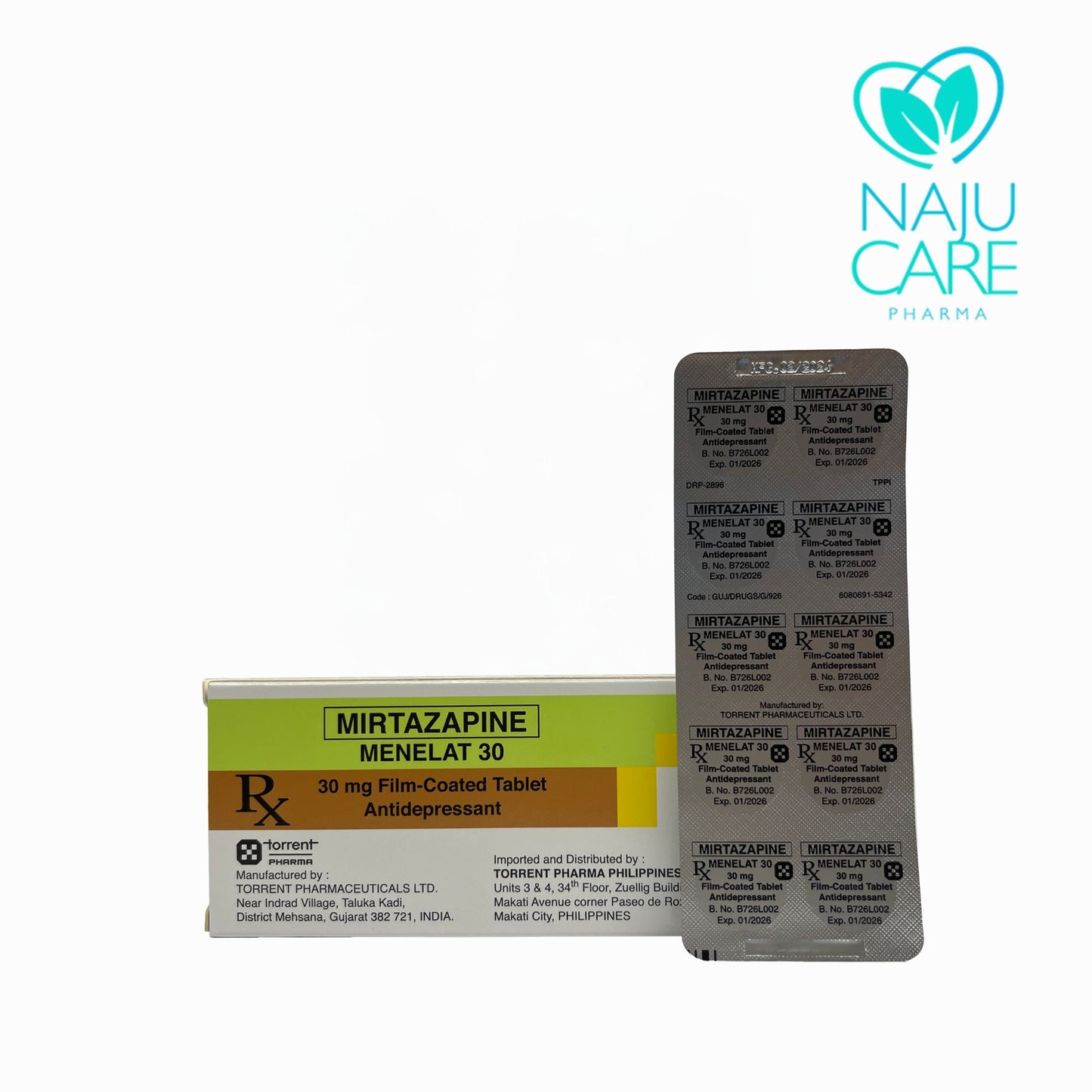 MIRTAZAPINE 30MG FIL-COATED TABLET (MENELAT 30) 30 TABLETS