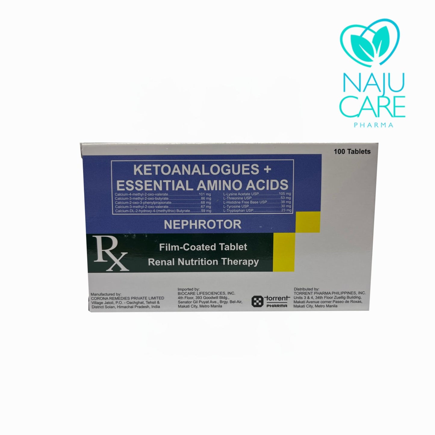 KETOANALOGUES + AMINO ACIDS FIM-COATED TABLET (NEPHROTOR)&nbsp; 100 TABLETS