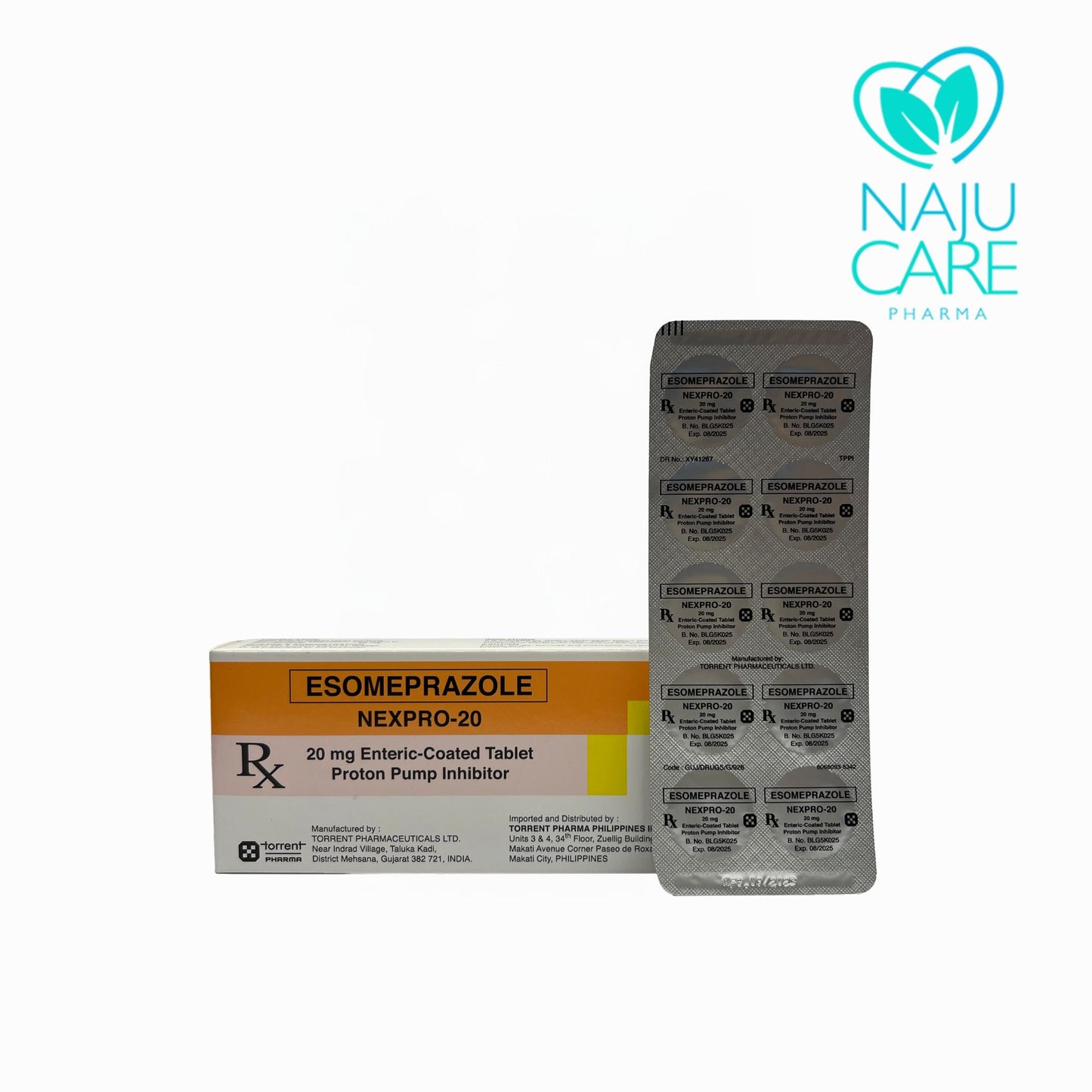ESOMEPRAZOLE 20MG ENTERIC-COATED TABLET (NEXPRO-40) 30 TABLETS