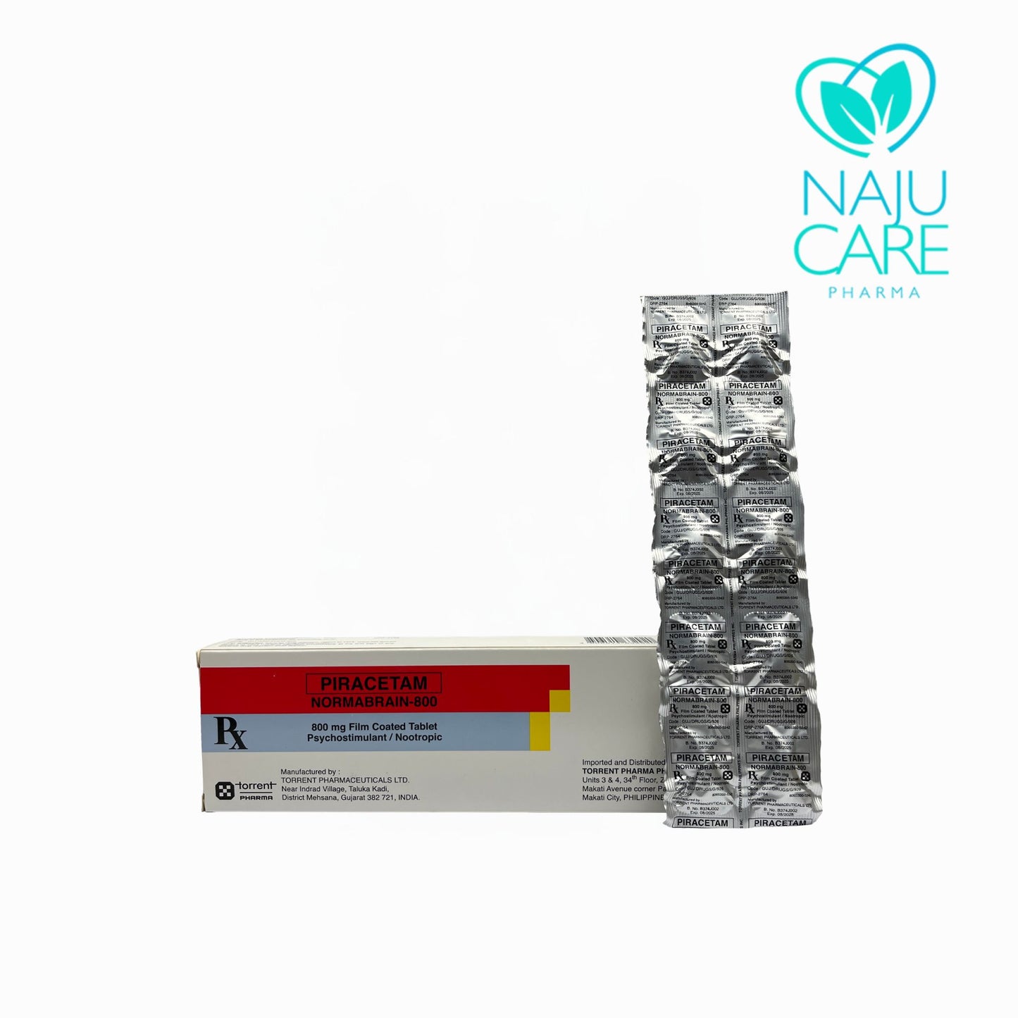 PIRACETAM 800MG FILM-COATED TABLET (NORMABRAIN-600) 50 TABLETS