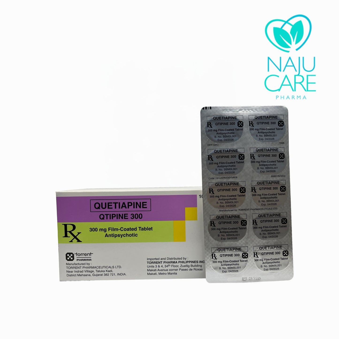 QUETIAPINE 300MG FILM-COATED TABLET (QTIPINE 300) 100 TABLETS