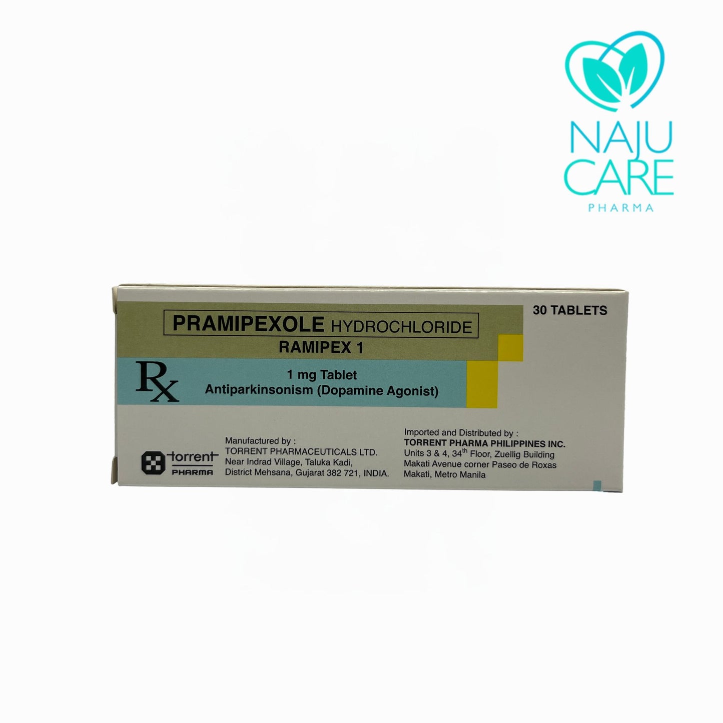 PRAMIPEXOLE HYDROCHLORIDE 1MG (RAMIPEX) 30 TABLETS