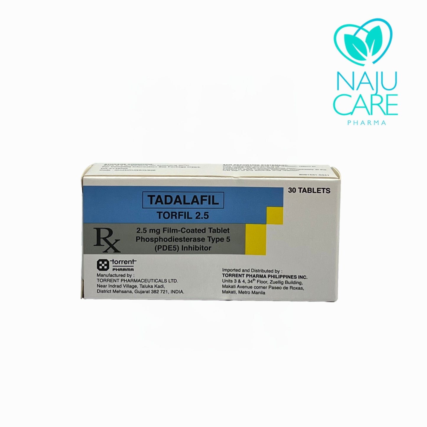 TADALAFIL 2.5MG FILM-COATED TABLET (TORFIL 2.5) 30 TABLETS