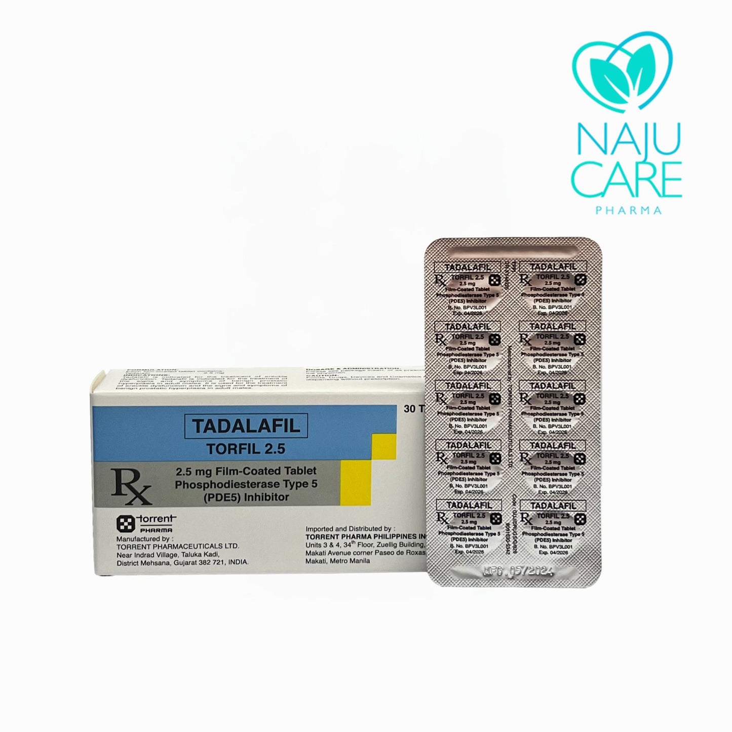 TADALAFIL 2.5MG FILM-COATED TABLET (TORFIL 2.5) 30 TABLETS