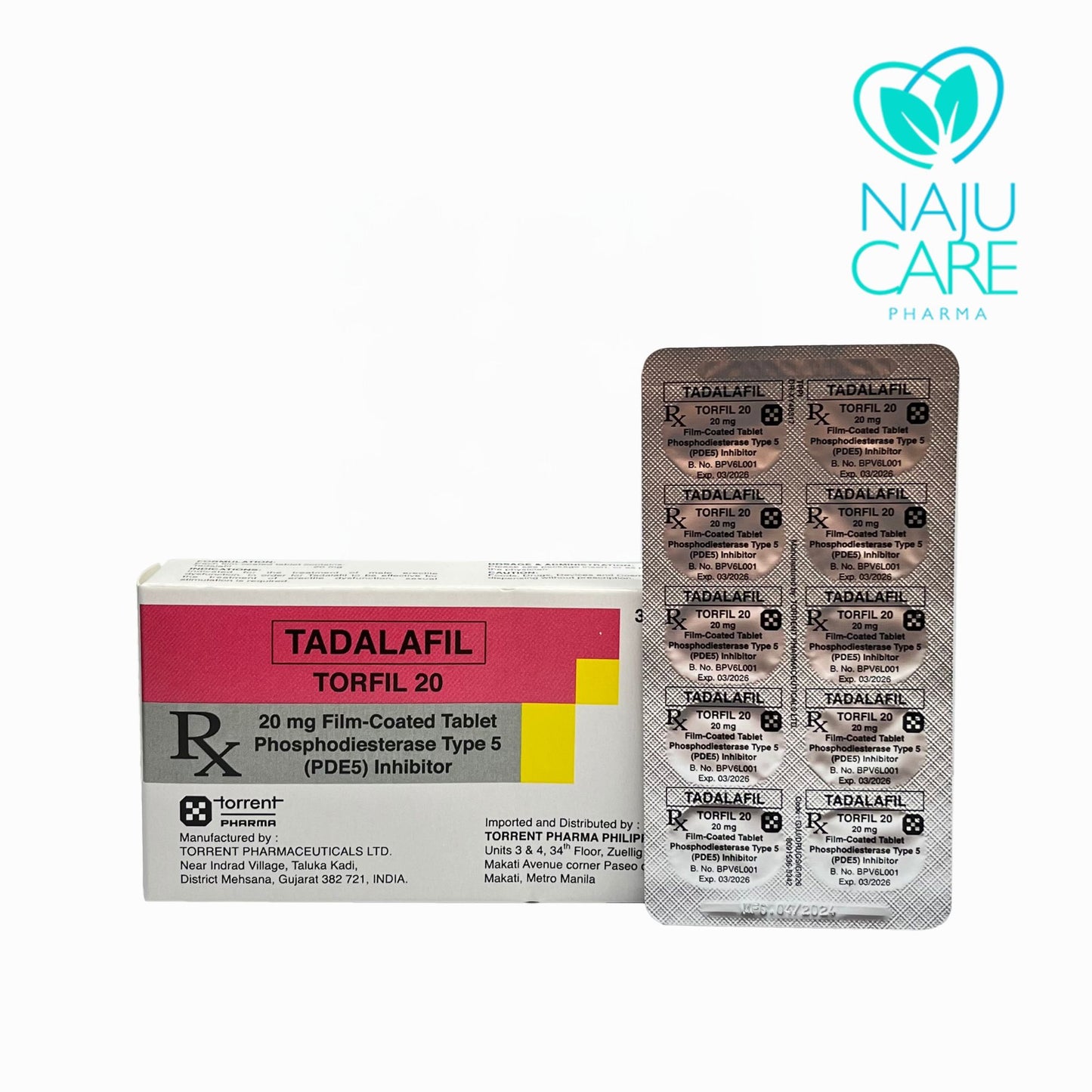 TADALAFIL 20MG FILM-COATED TABLET (TORFIL 20) 30 TABLETS